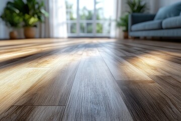 Verlegter Laminatboden in Wohnraum